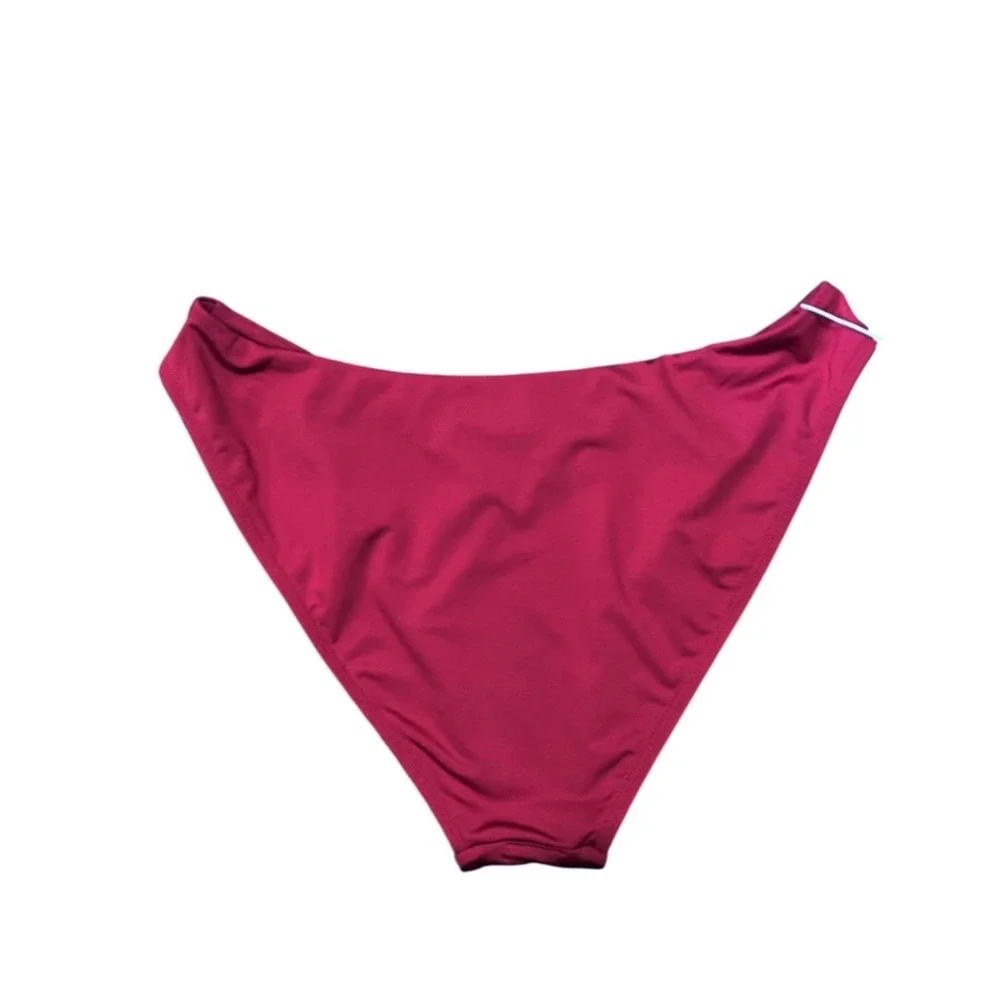 Monday Swimwear Seychelles Bottom Women's Small Burgundy Bikini Coastal Core New